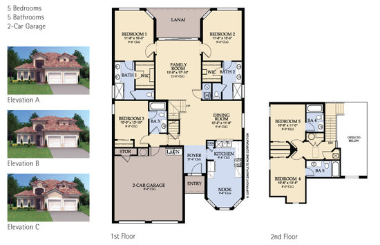 Seville 5 bed villa floorplan