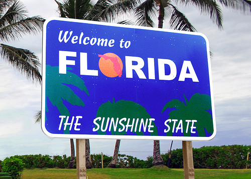 Welcome to Florida Sunshine State sign