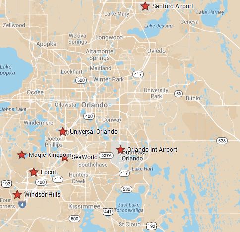 Windsor Hills Resort Location and Directions to Theme Parks